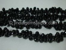 Black Spinel Faceted Drops Shape Beads